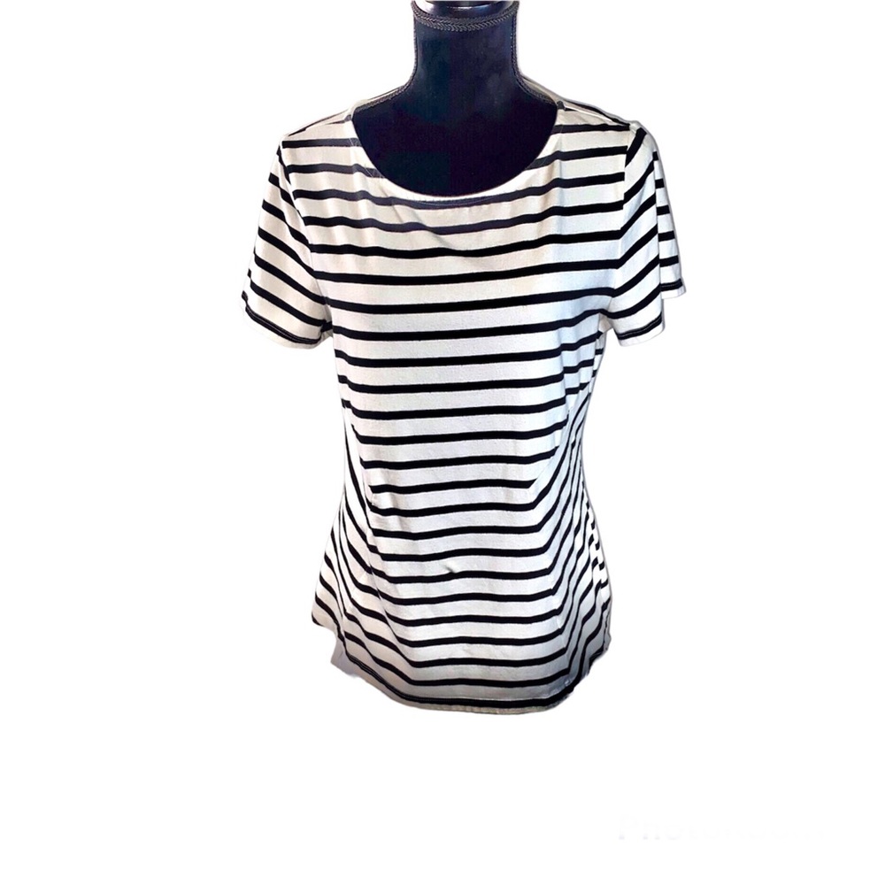 Talbots Size Medium Striped Dressy T Shirt